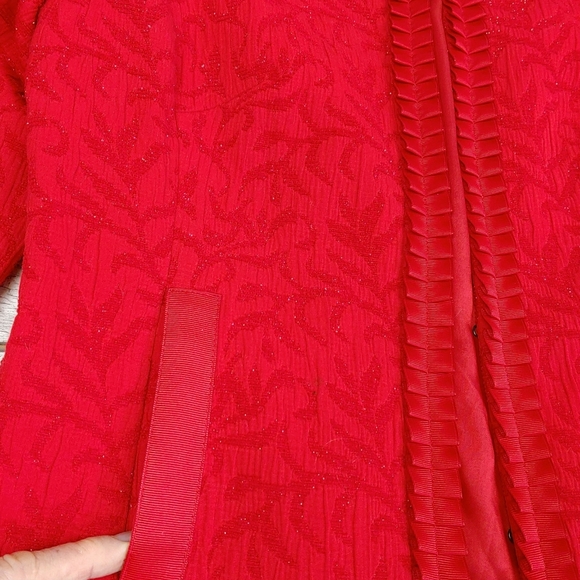Coldwater Creek Red Decorative Ruffle Accent Jackt - Picture 4 of 11